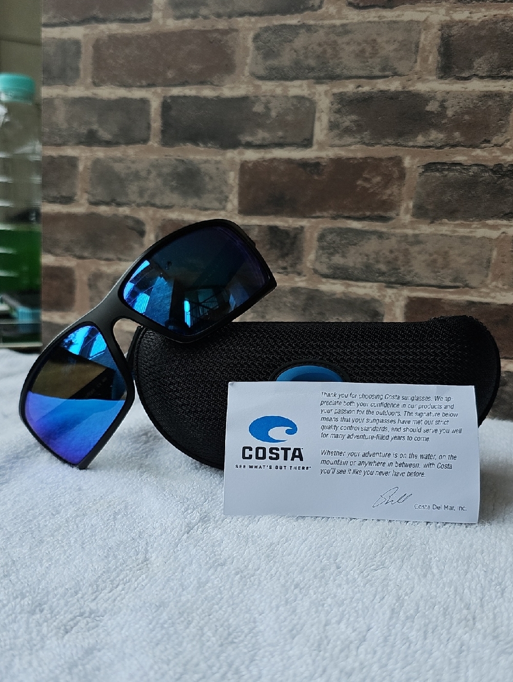 Costa Black Frame Sunglasses with Blue Mirrored Lenses - Picture 8 of 8